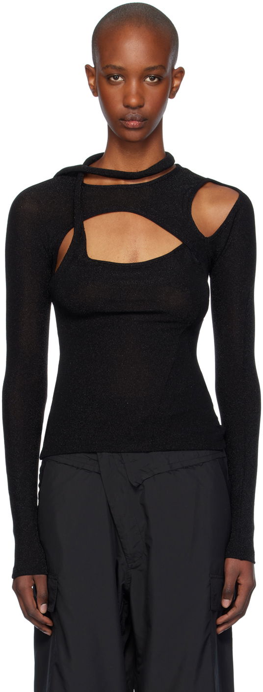 T-shirt Ottolinger Ottolinger Layered Cutout T-Shirt Sort | 1040103921