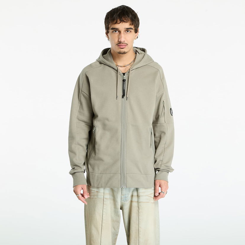 Sweatshirt C.P. Company C.P. Company Diagonal Raised Fleece Full Zip Hoodie Grå | 19CMSS716A005086W-356