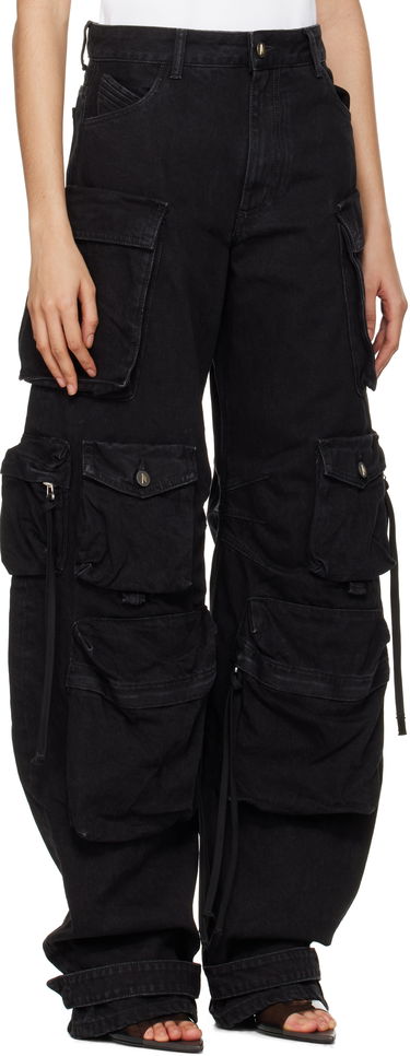 Cargo bukser The Attico Attico Fern Cargo Denim Jeans Sort | 250WCP00084 DDD066AA, 1