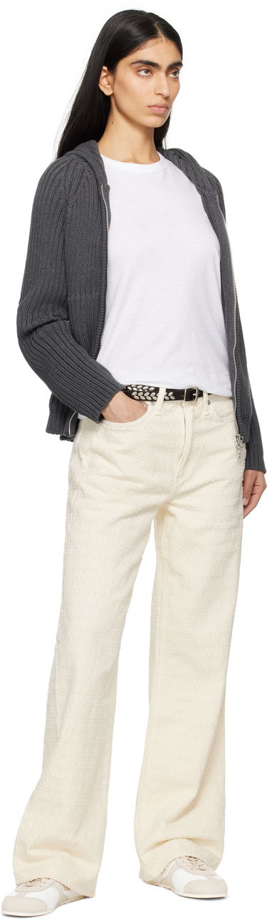 Bukser rag & bone rag & bone Logan Mid-Rise Wide Leg Jeans Hvid | WDD25S2935RGET, 4