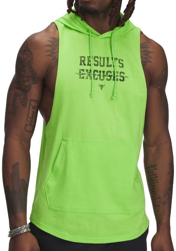 Tanktop Under Armour Project Rock Wire Sleeveless Hoodie Grøn | 1389986-362