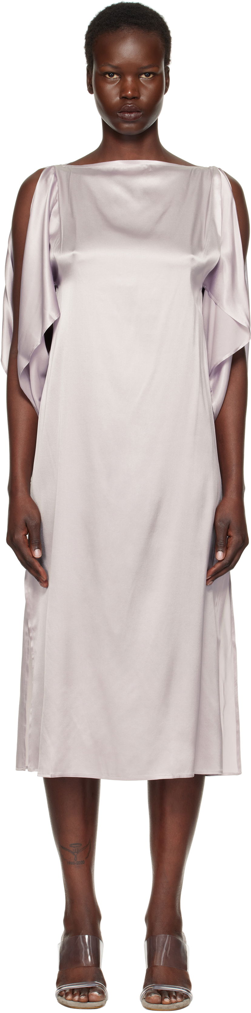 Kjole Baserange Silk Midi Dress Lilla | DRCLS-SI-SP25
