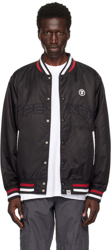 Bomberjakke AAPE by A Bathing Ape AAPE by A Bathing Ape 'AAPE Now' Bomber Jacket Sort | AAPJKM7656XXNBKX, 0