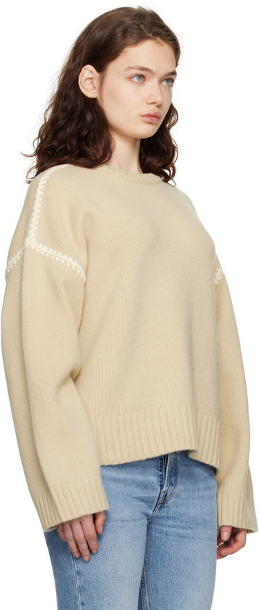 Sweater TOTEME Embroidered Sweater Hvid | 241-WRT1025-YA0004, 4