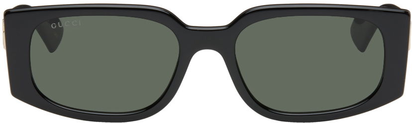 Tøj Gucci Gucci Black Rectangular Sunglasses Grøn | GG1534S