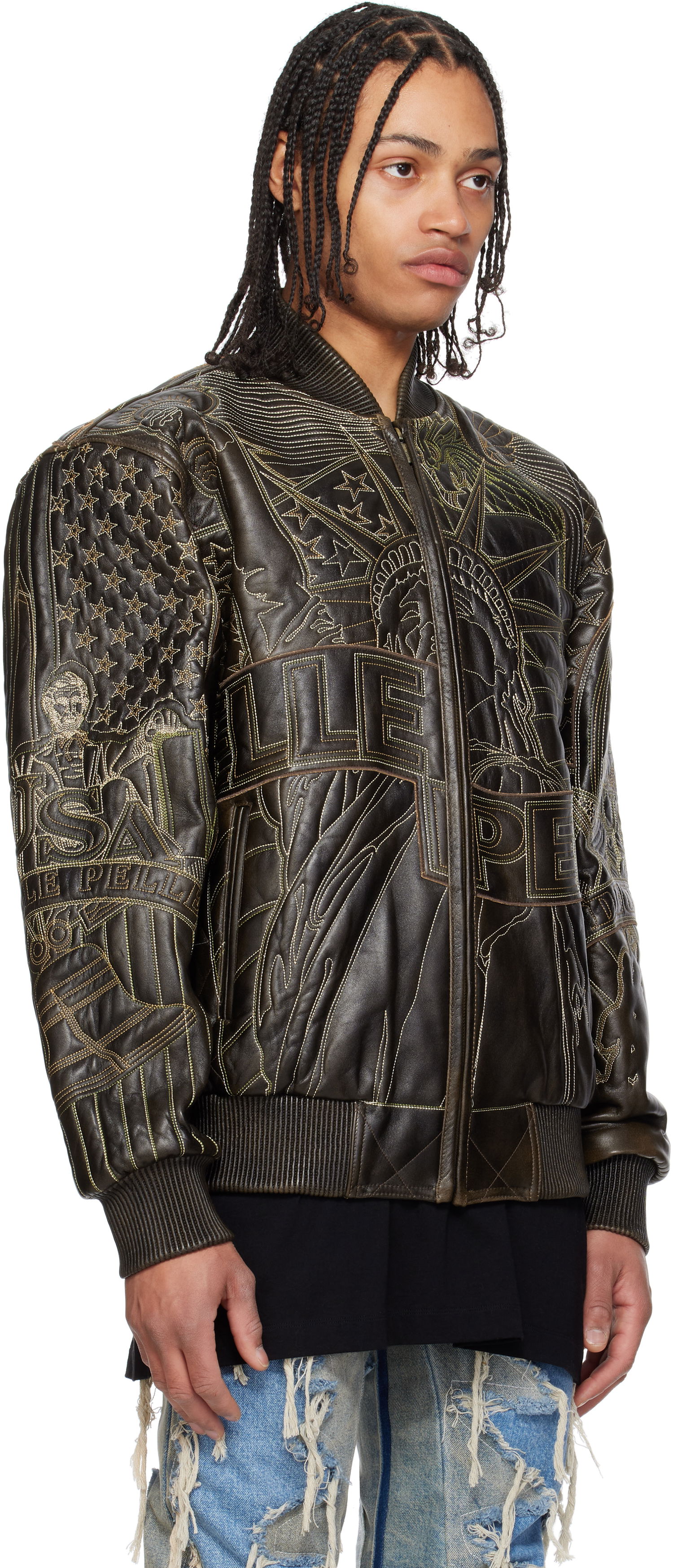 Bomberjakke Who Decides War Who Decides War Pelle Pelle Edition Monument Leather Jacket Brun | 1131480017SS25, 1