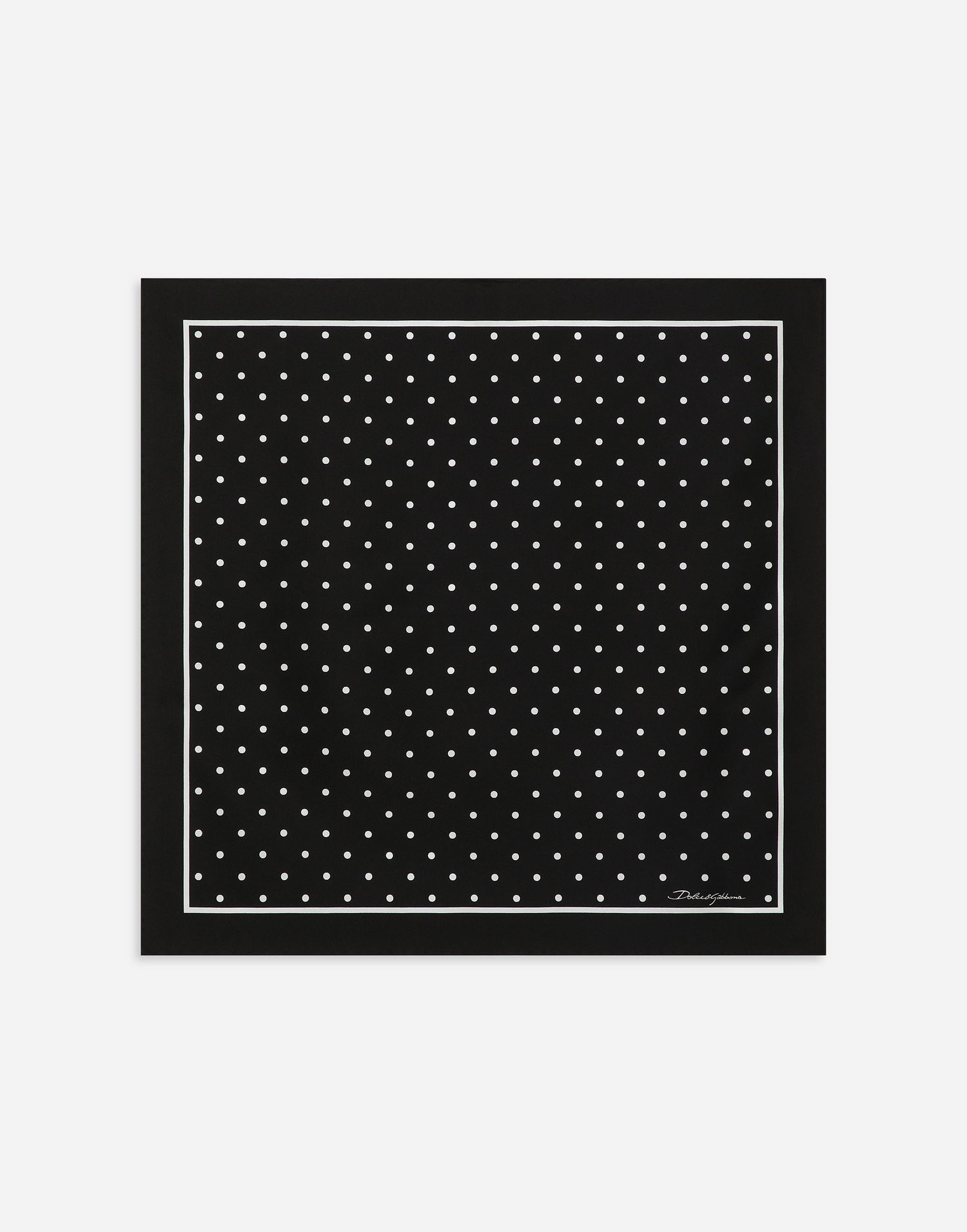 Tørklæde Dolce & Gabbana Silk Twill Polka Dot Scarf Sort | FN093RGDCLAHN5GD, 0