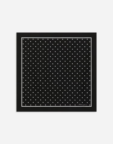 Tørklæde Dolce & Gabbana Silk Twill Polka Dot Scarf Sort | FN093RGDCLAHN5GD, 0