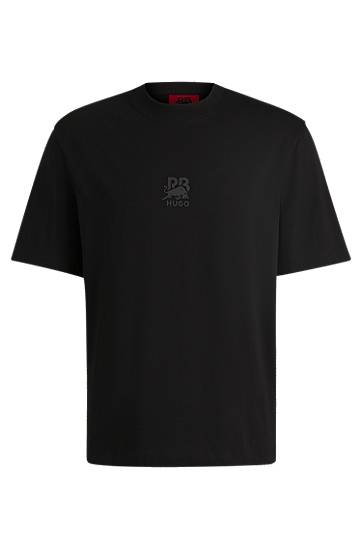 T-shirt BOSS HUGO x RB Cotton-Jersey T-Shirt with Stealth Logo Sort | 50542766
