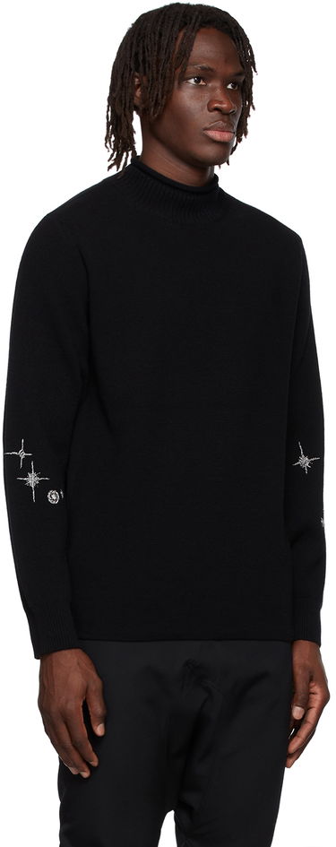 Sweater We11done Cashmere Star Embroidered Turtleneck Sweater Sort | WD-KT1-22-646-U-BK, 1