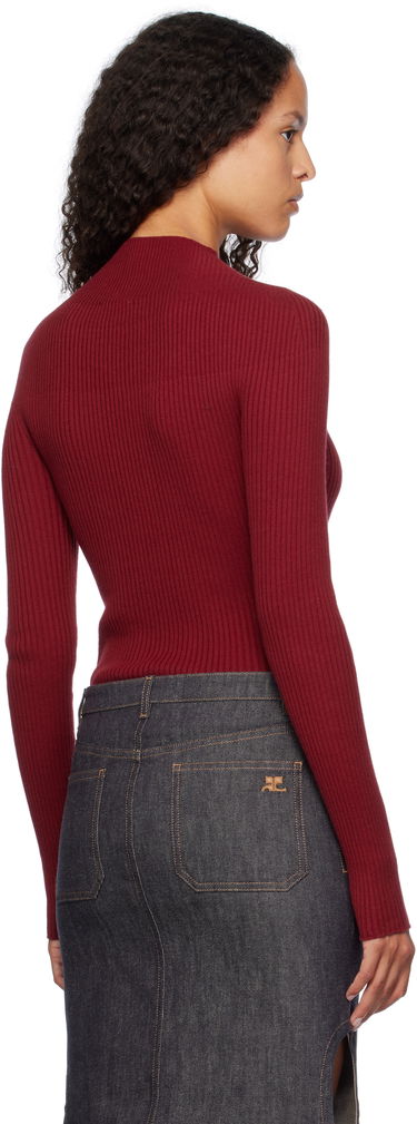 T-shirt Courrèges Long Sleeved Fitted Sweater Rød | 124MPU128FI0049, 2