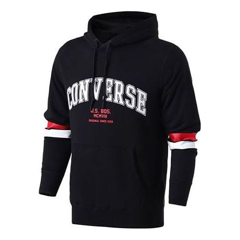 Sweatshirt Converse Collegiate Text Pullover Hoodie Sort | 10017352-A01