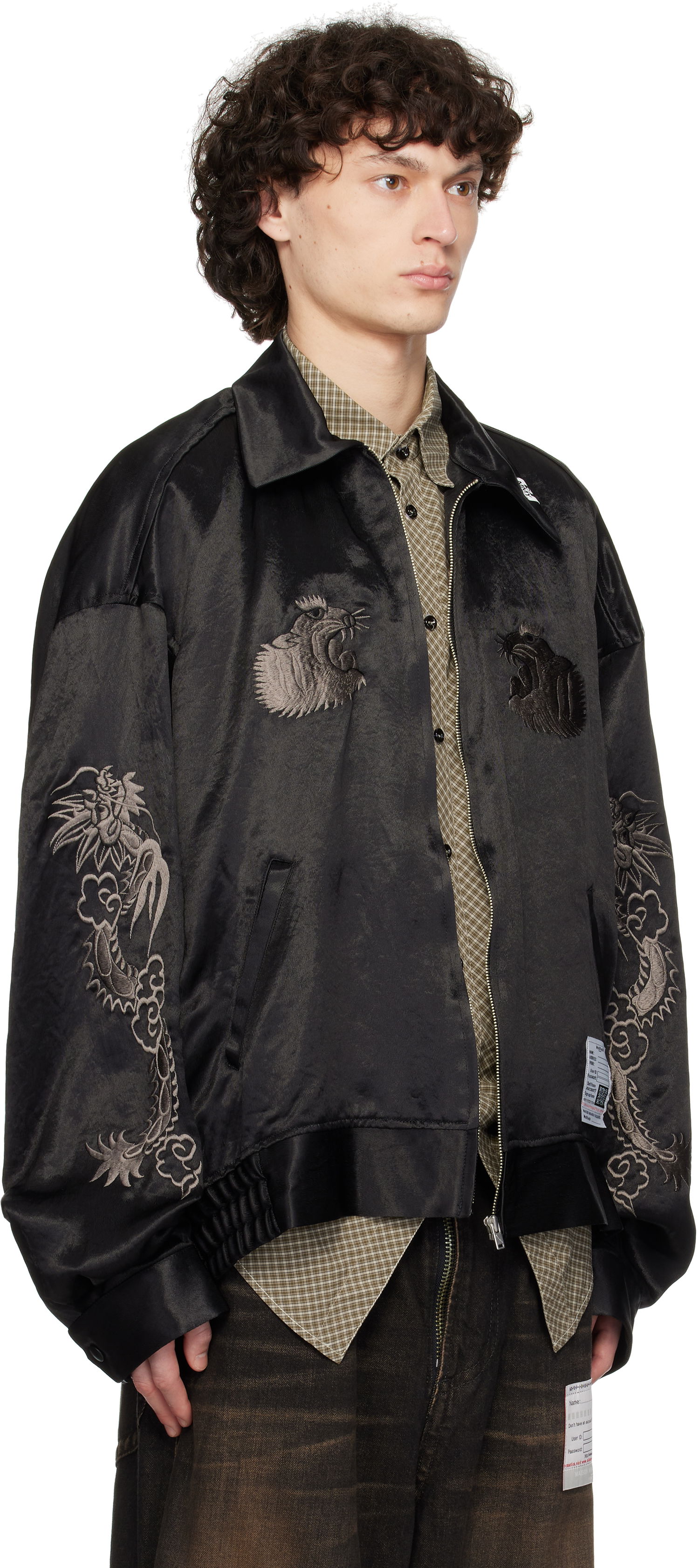 Bomberjakke Maison MIHARA YASUHIRO MIHARA YASUHIRO Collared Souvenir Jacket Sort | J14BL144, 1