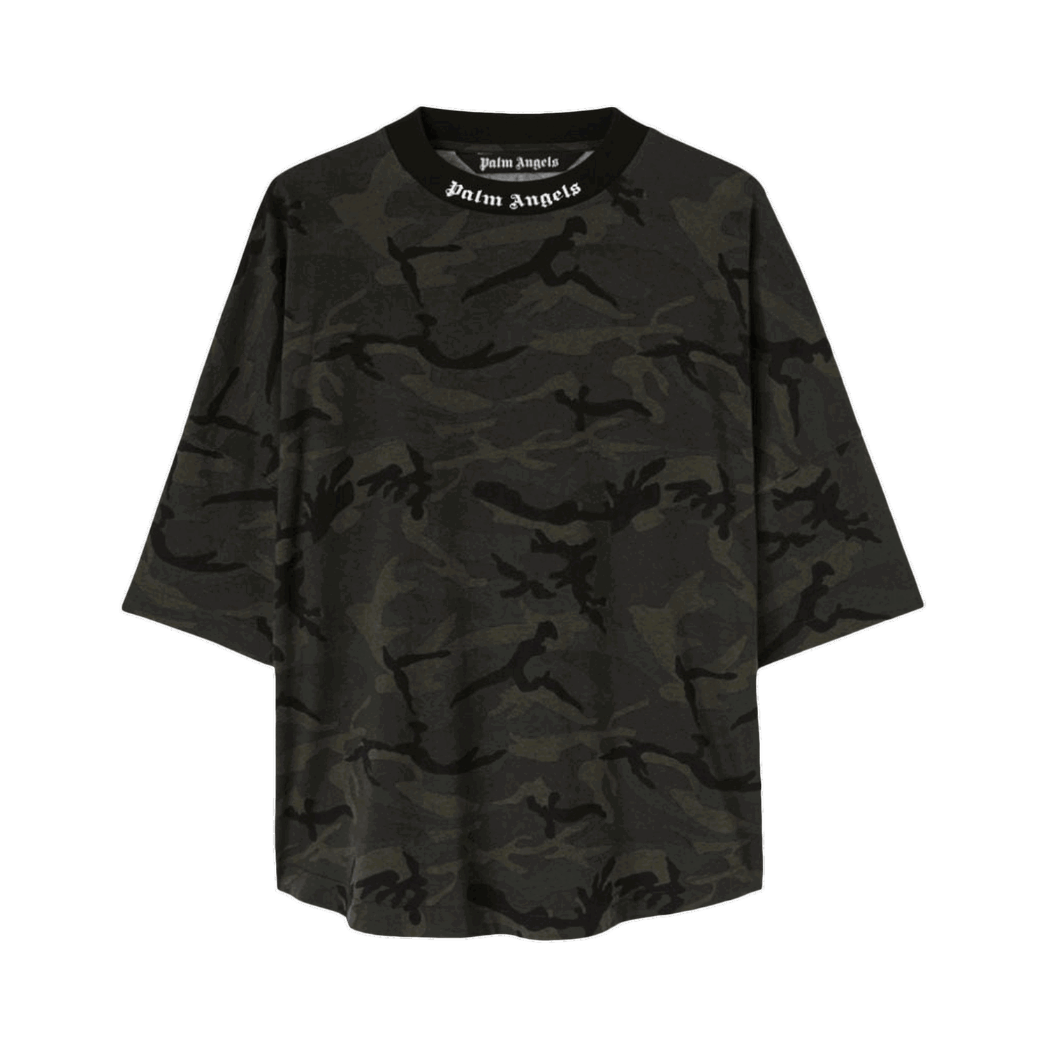 T-shirt Palm Angels Camo Classic Logo Over Tee Grøn | PMAA002F22JER0025610, 0