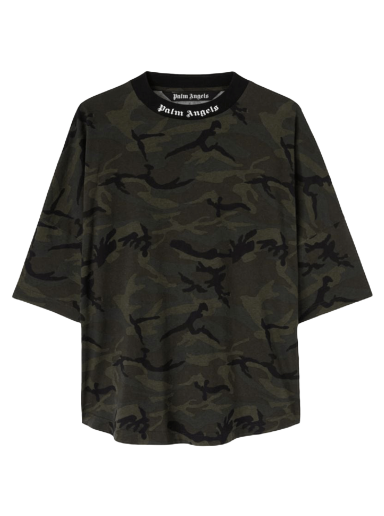 T-shirt Palm Angels Camo Classic Logo Over Tee Grøn | PMAA002F22JER0025610