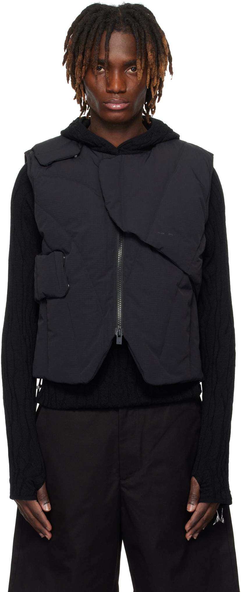 Vest HELIOT EMIL HELIOT EMIL Layered Down Vest Sort | PRESS25_M_03_003_BLK01_CO