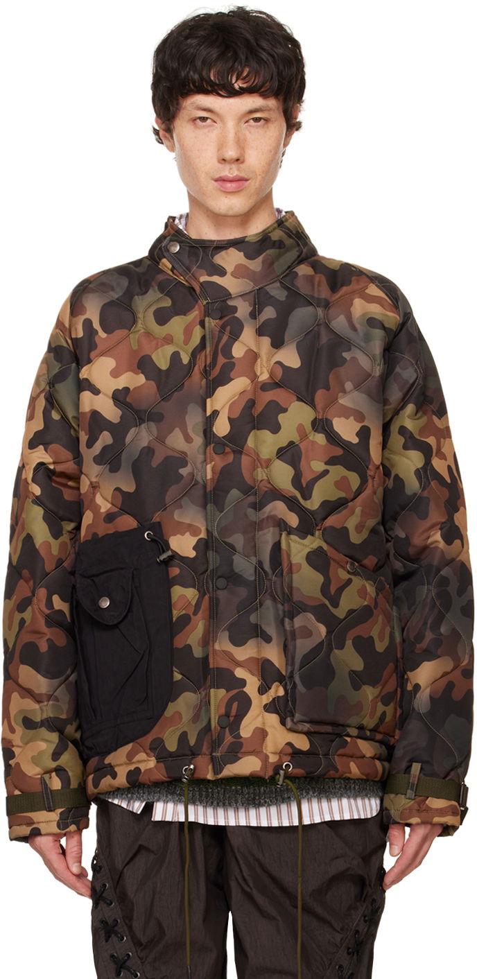 Jakke Andersson Bell Green Multi-Pocket Camouflage Quilted Jacket Flerfarvet | awa617m