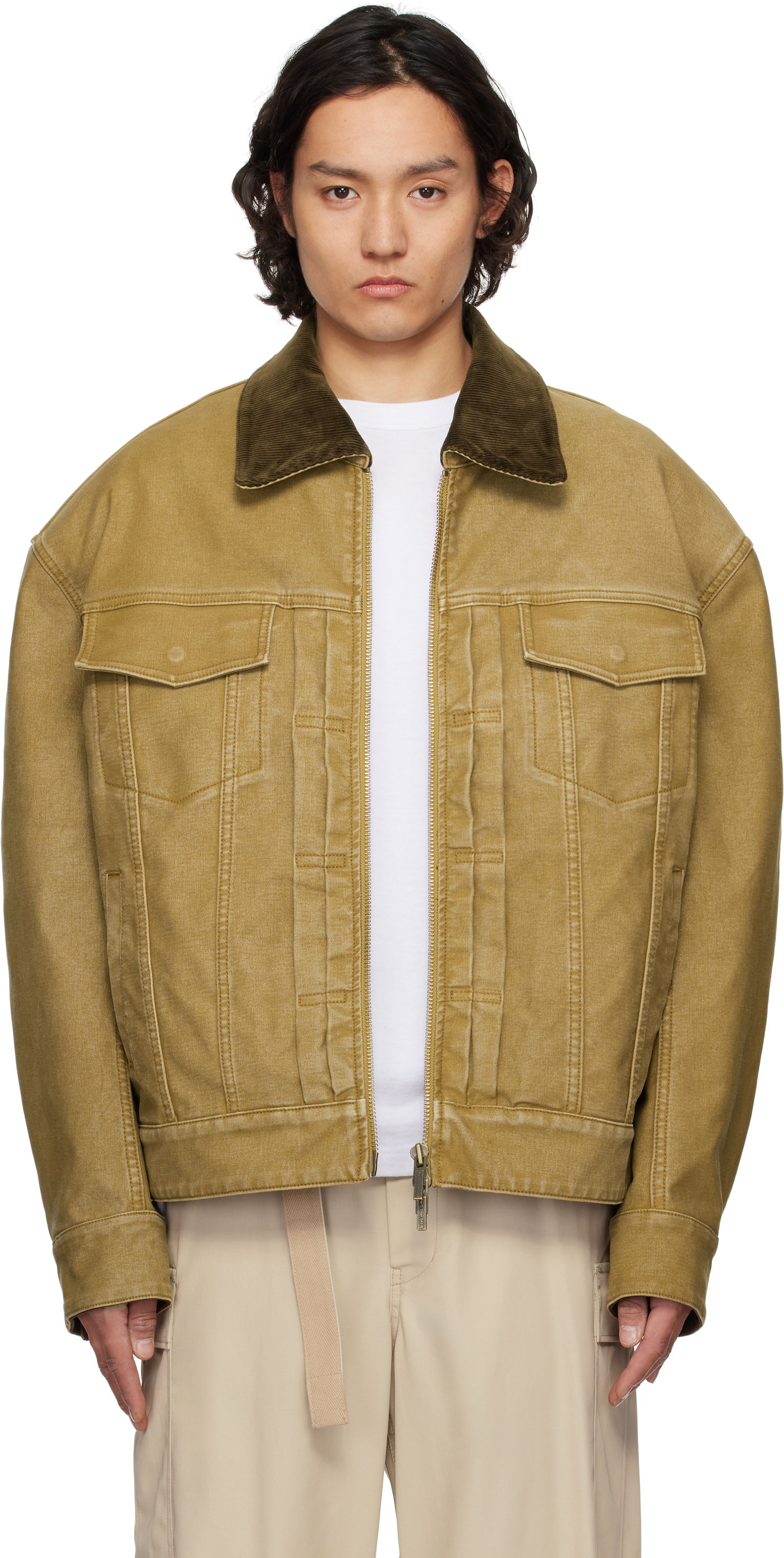 Jakke Feng Chen Wang Feng Chen Wang Washed Canvas Workwear Jacket Gul | FUS19JK11, 0