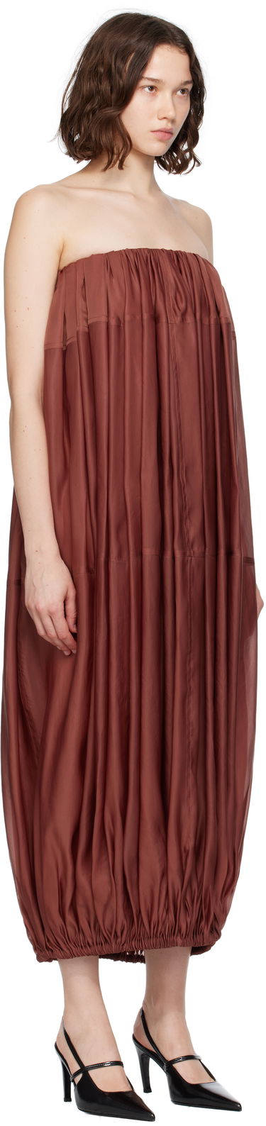 Kjole FERRAGAMO Ferragamo Voluminous Bustier Maxi Dress Brun | 782875, 1