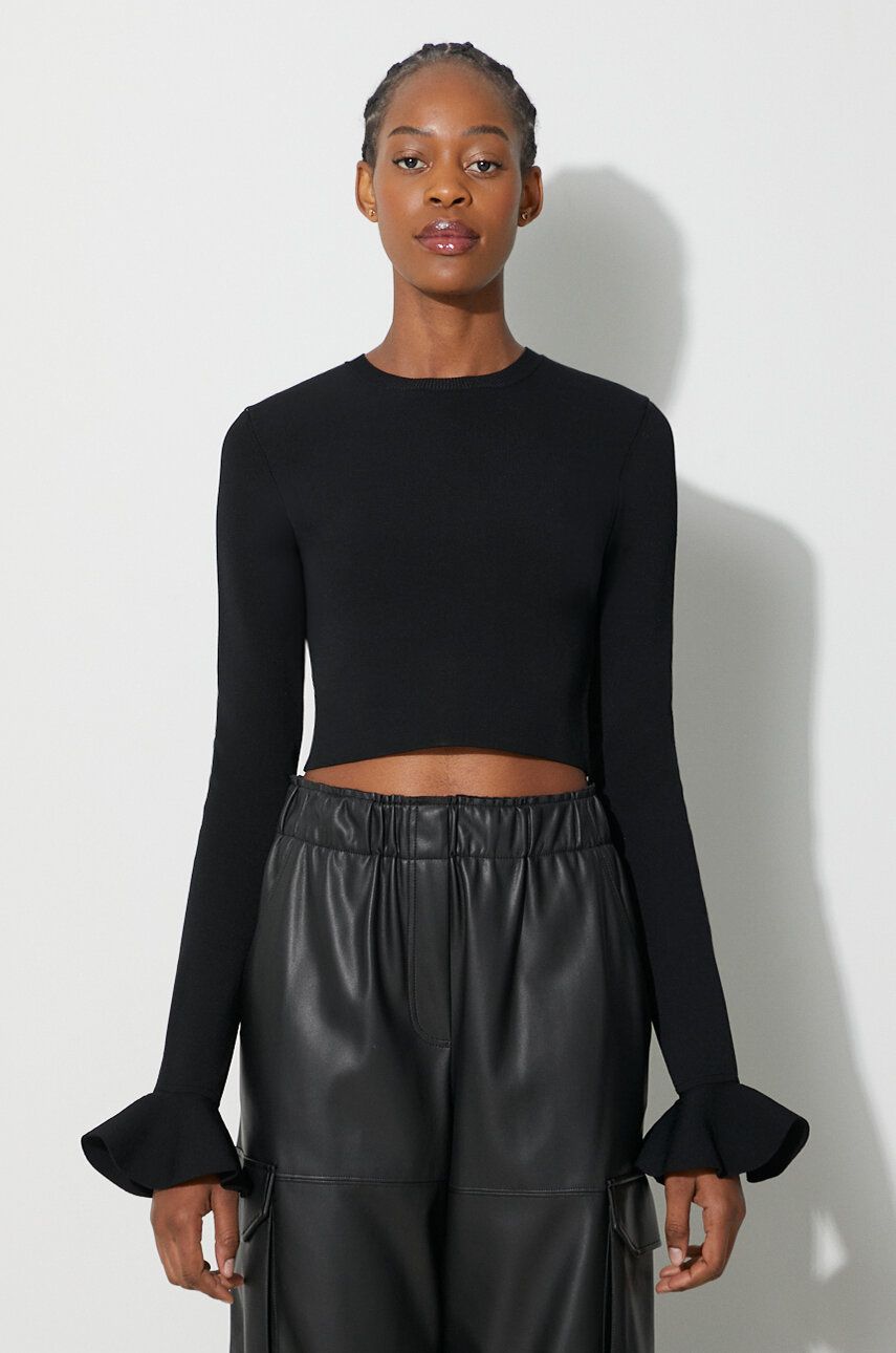 Crop top JW Anderson Long Sleeve Crop Top Sort | KW0949.YN0219, 0