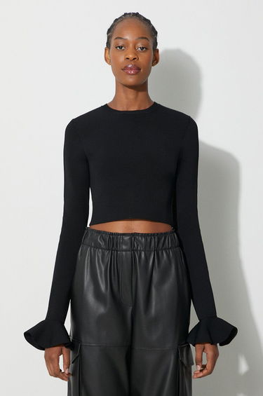 Crop top JW Anderson Long Sleeve Crop Top Sort | KW0949.YN0219, 0