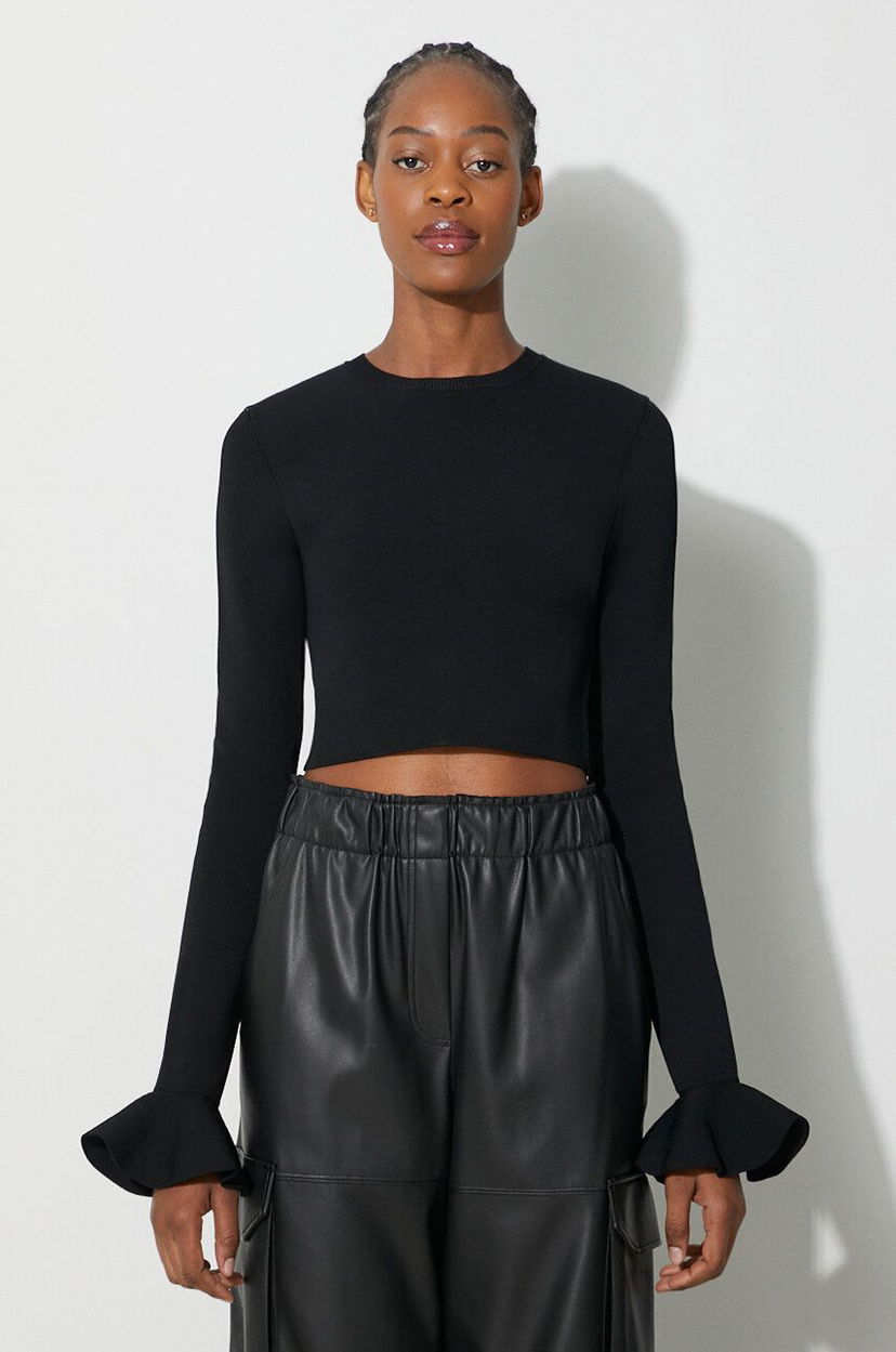 Crop top JW Anderson Long Sleeve Crop Top Sort | KW0949.YN0219