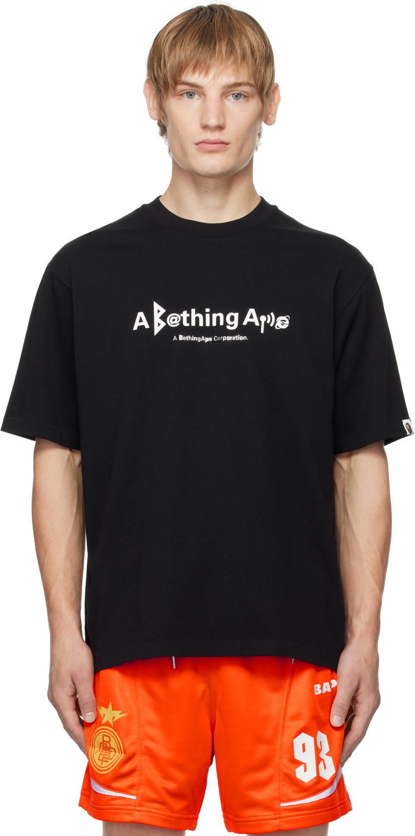 T-shirt BAPE Symbol Logo Black T-Shirt Sort | 001TEK801310M