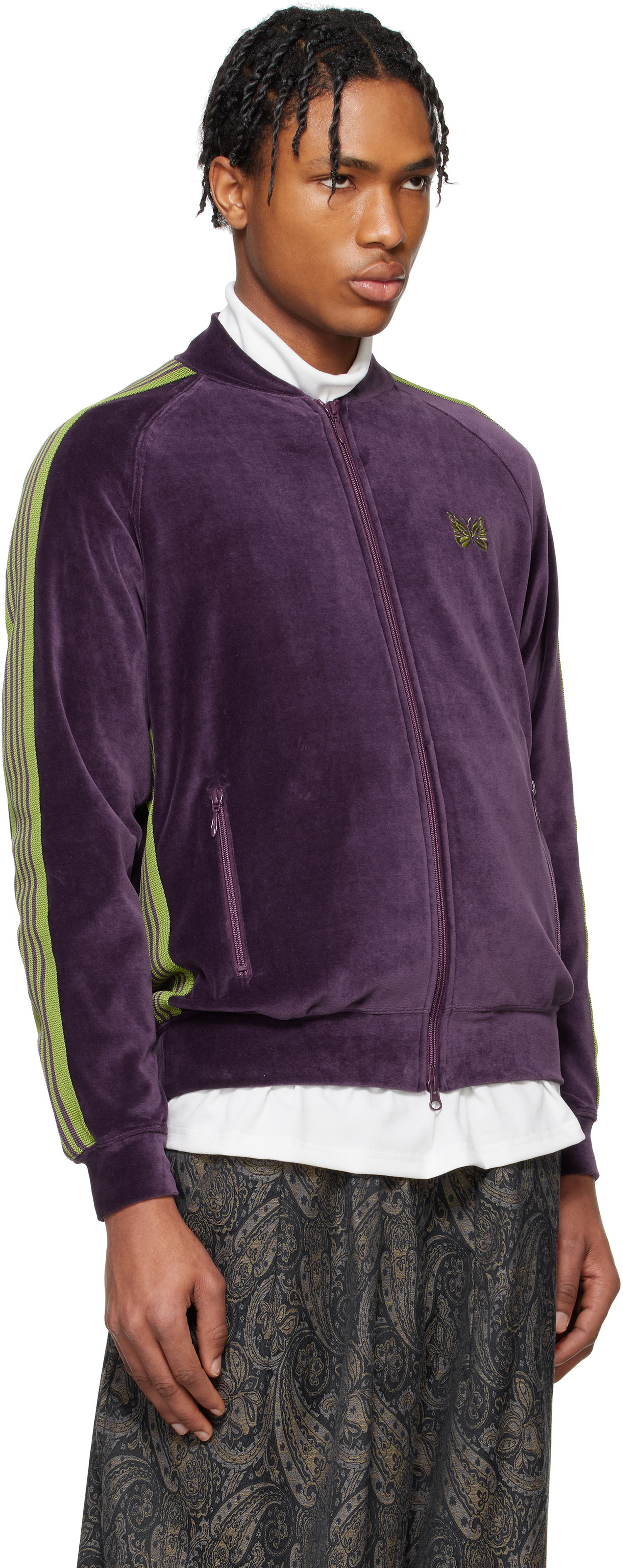 Sweatshirt Needles Needles Rib Collar Track Jacket Lilla | QV319, 1