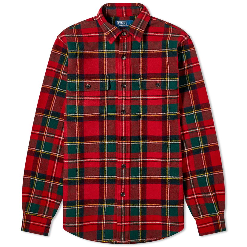 Skjorte Polo by Ralph Lauren Tartan Fleece Overshirt Rød | 710881792002