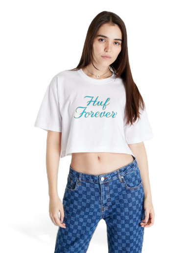 Crop top HUF Forever Crop Tee Hvid | WTS0048 WHITE