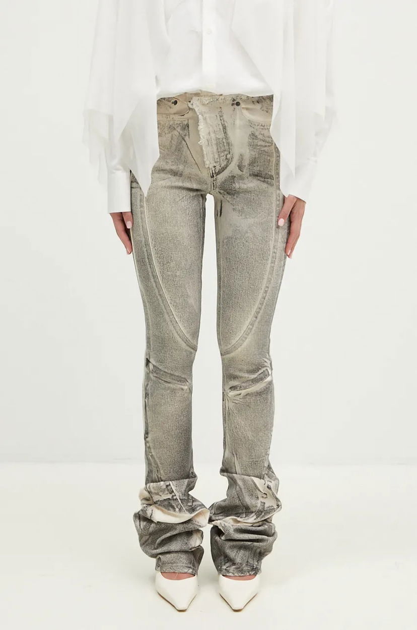 Jeans Ottolinger Ottolinger Raw-Edge Drape Denim Pants, High Waist Grå | 1170804921
