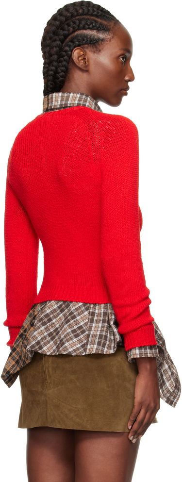 Sweater Acne Studios Acne Studios Cropped Crewneck Sweater Rød | A60597-, 2