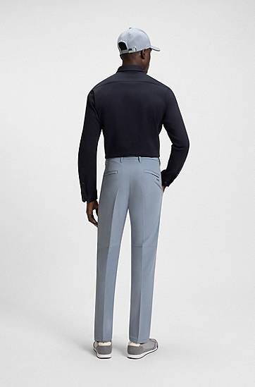 Bukser BOSS Regular Fit Water-Repellent Stretch Trousers Blå | 50534305, 1