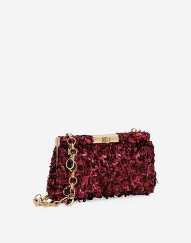 Skuldertaske Dolce & Gabbana Dolce & Gabbana Marlene Sequin Embellished Shoulder Bag Bourgogne | BB7620A521389554, 2