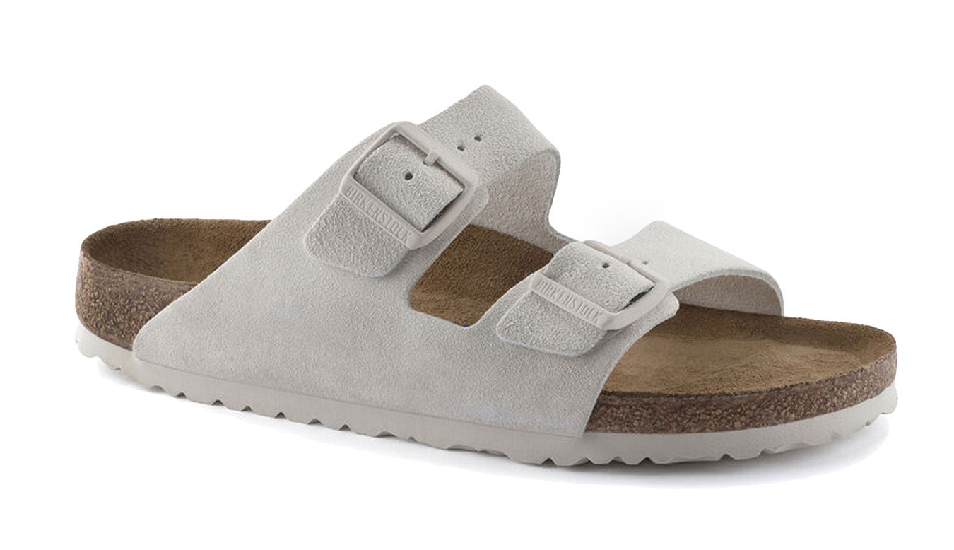 Sneakers og sko Birkenstock Arizona Soft Footbed Suede Leather Narrow Fit Hvid | 1024516, 1