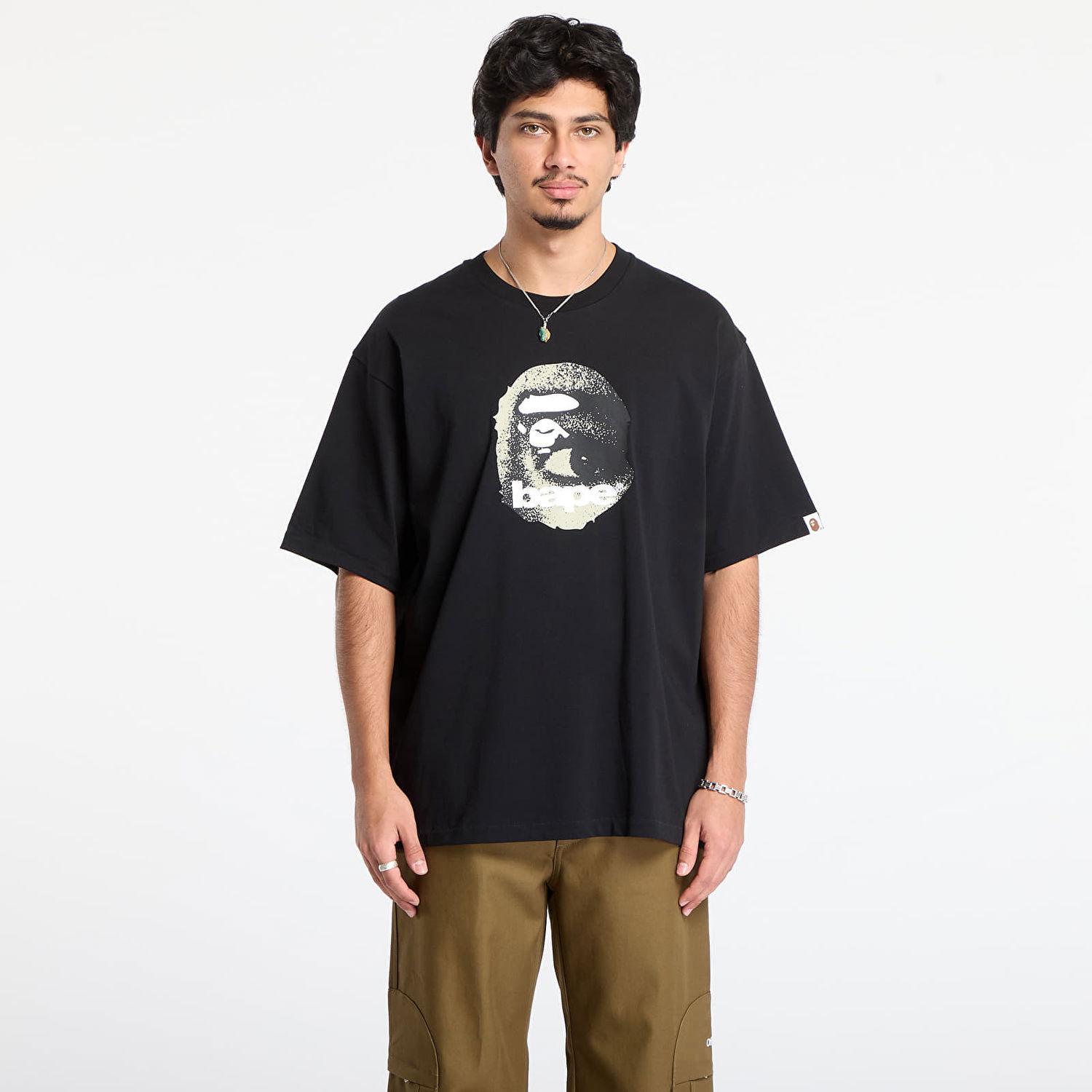 T-shirt BAPE Ape Head Relaxed Fit Tee Sort | 001TEL801307MBLK, 0