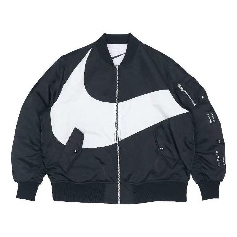 Bomberjakke Nike Big Swoosh Bomber Jacket Sort | DR7021-010, 0