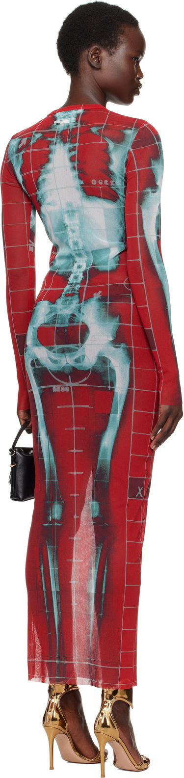 Kjole Jean Paul Gaultier Jean Paul Gaultier 'The Squeletor' Maxi Dress Rød | 25/33-F-RO309-T580-3058, 2
