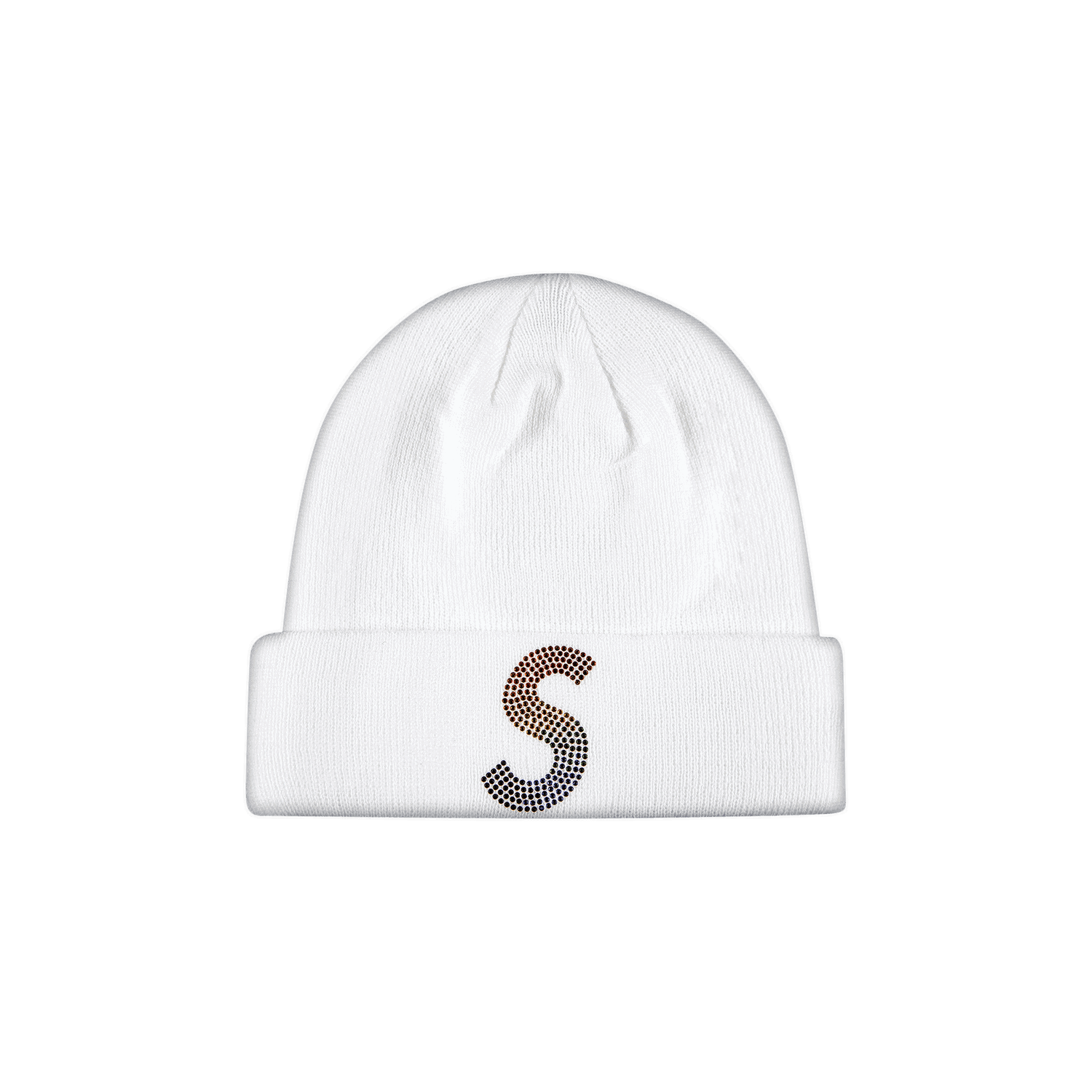 Beanie Supreme New Era x Swarovski S Logo Beanie Hvid | SS21BN5 WHITE, 0