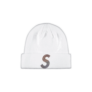 Beanie Supreme New Era x Swarovski S Logo Beanie Hvid | SS21BN5 WHITE, 0