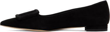 Tøj Manolo Blahnik Manolo Blahnik Maysale Suede Ballerina Flats Sort | 322-2402, 2
