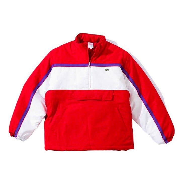 Vindjakke Supreme Lacoste Half Zip Pullover Rød | SUP-FW19-545