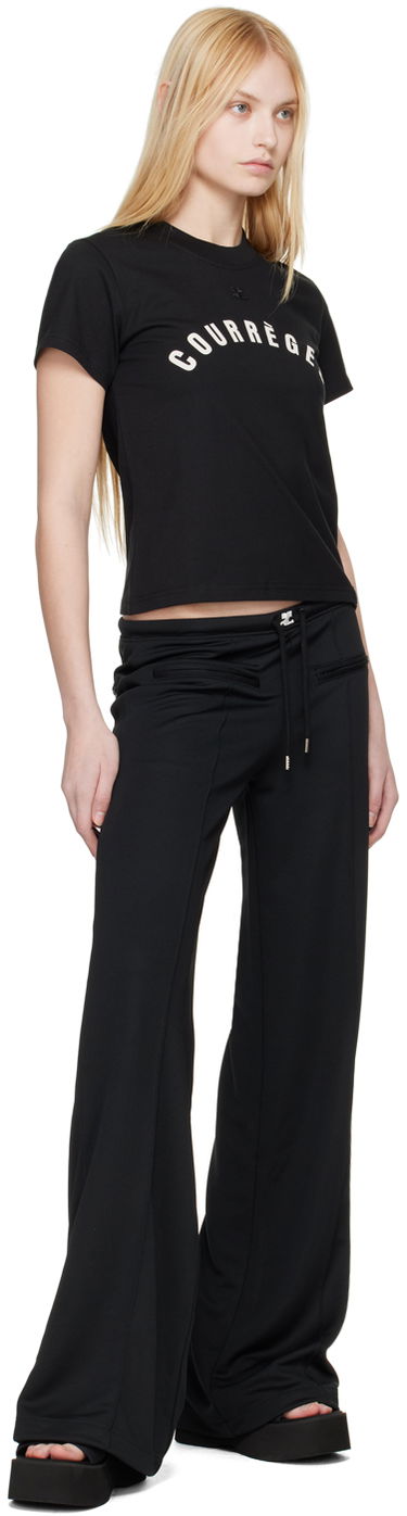 T-shirt Courrèges Straight Logo T-Shirt Sort | 124JTS006JS0112, 3