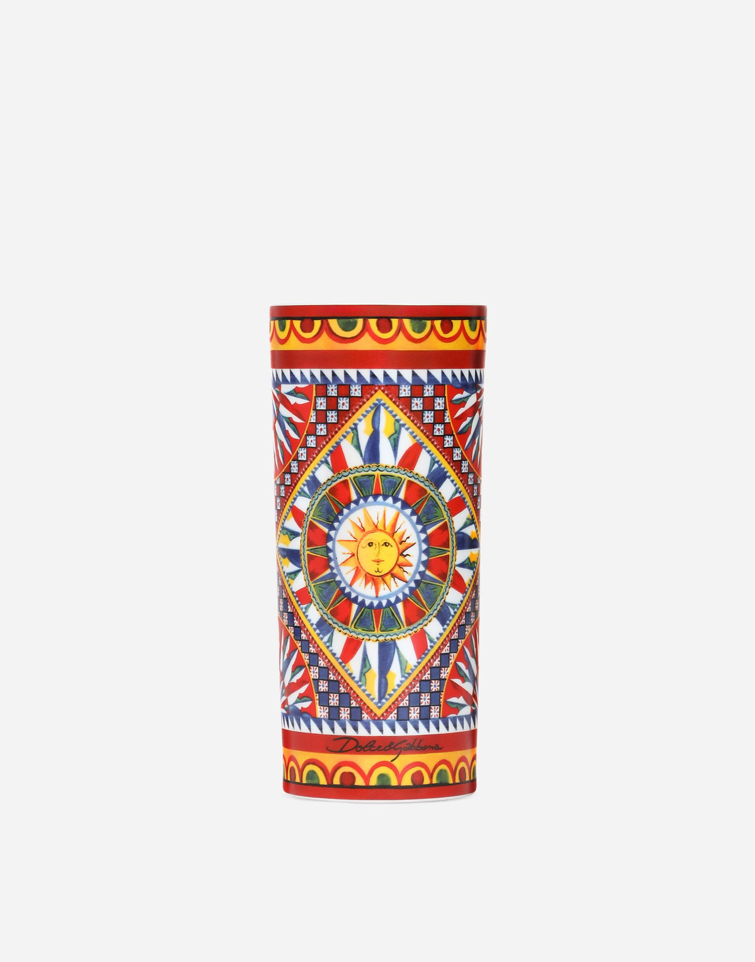Home decor Dolce & Gabbana Dolce & Gabbana Cylindrical Porcelain Vase Onesize Flerfarvet | TCC196TCAMVUC067, 0
