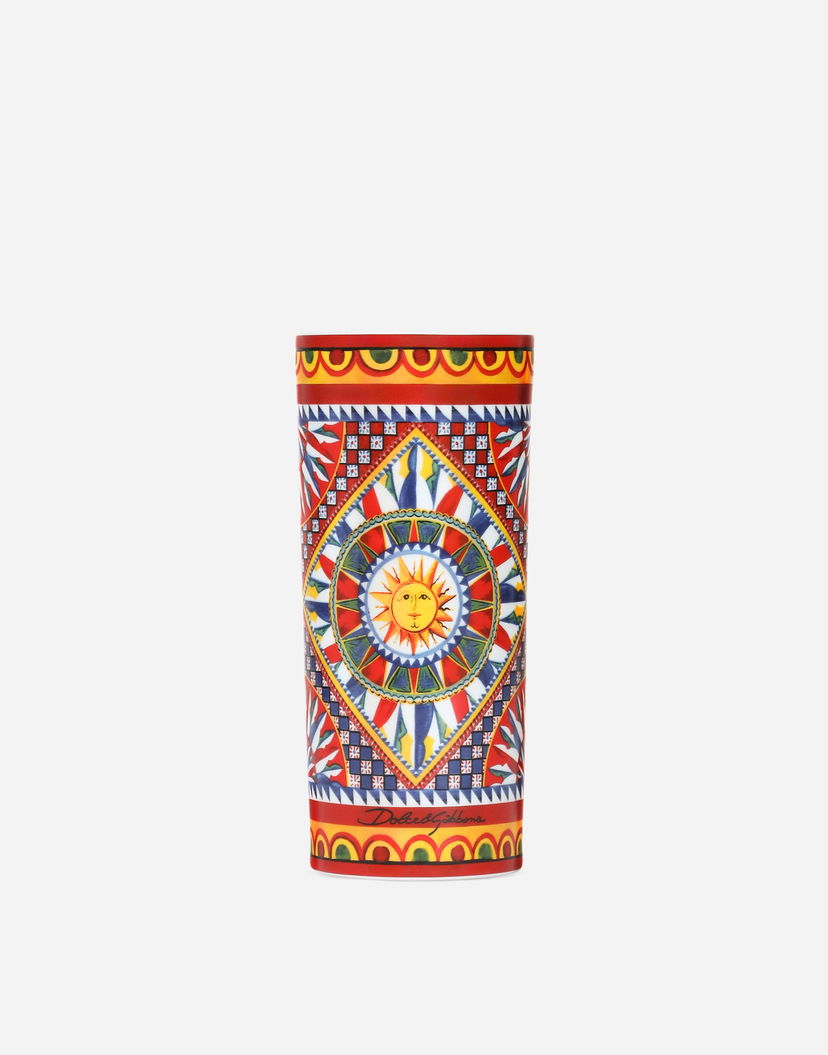 Home decor Dolce & Gabbana Dolce & Gabbana Cylindrical Porcelain Vase Onesize Flerfarvet | TCC196TCAMVUC067