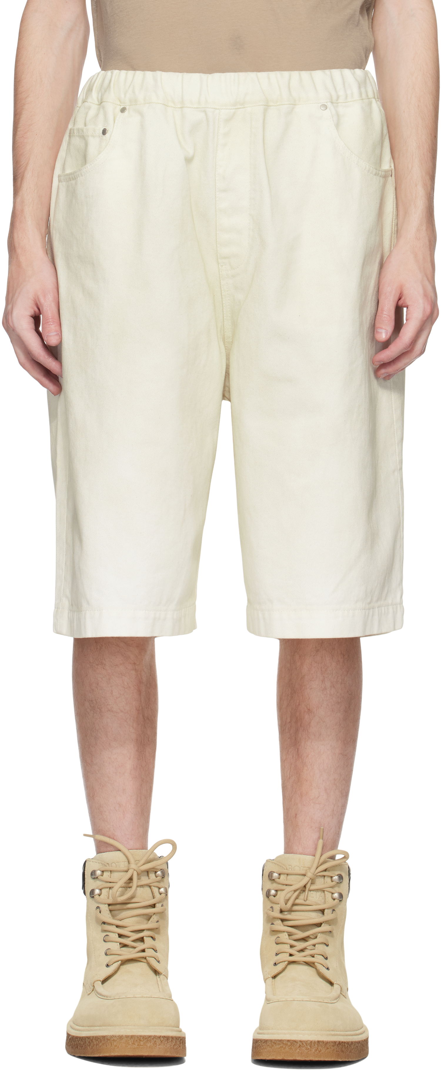 Shorts Entire Studios Entire Studios Spar Denim Shorts Beige | ESU-S25-11008-BO, 0