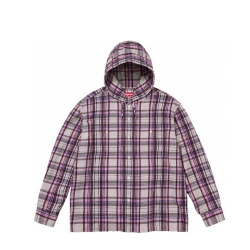 Skjorte Supreme Hooded Flannel Shirt Lilla | SUP-SS24-189