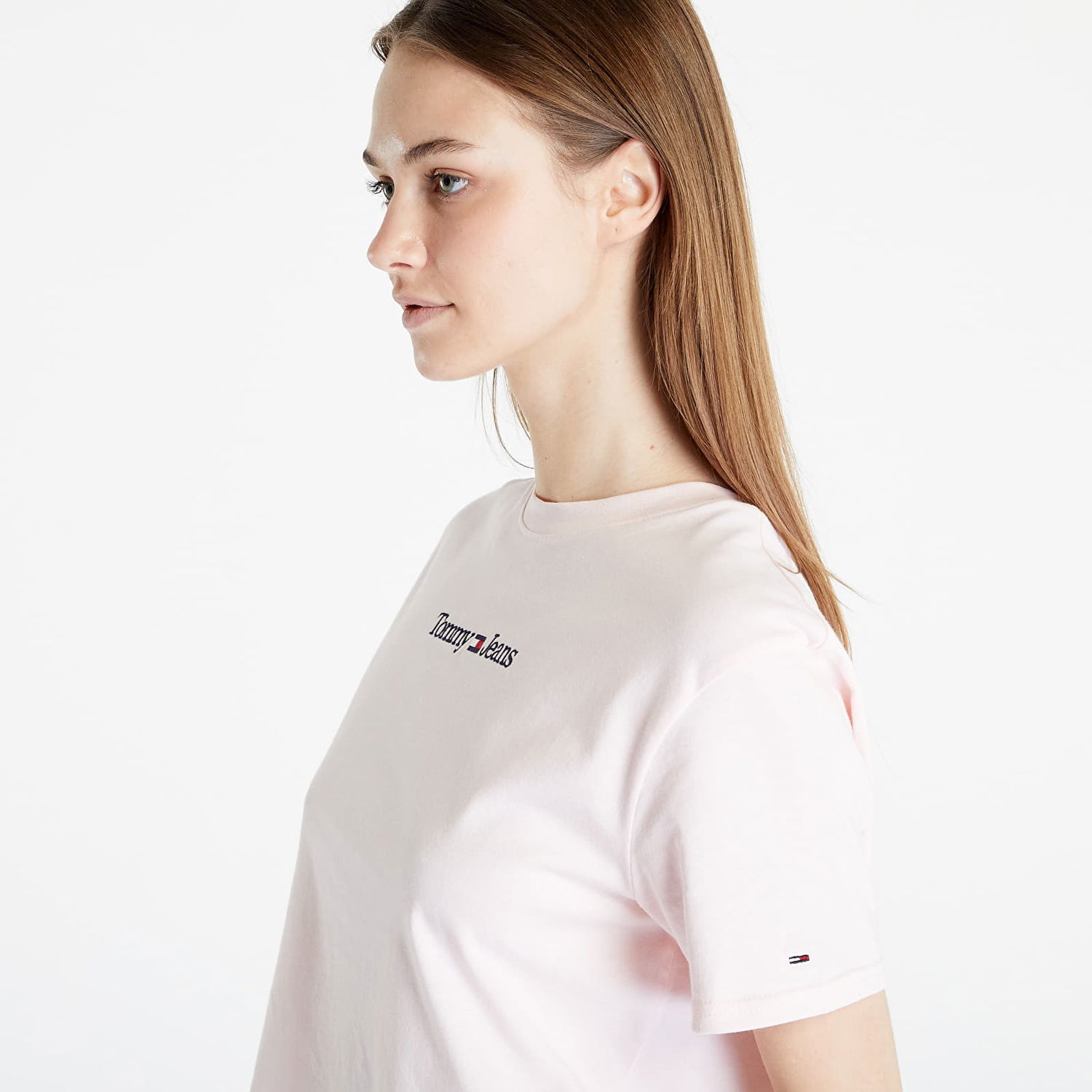 T-shirt Tommy Hilfiger Serif Linear T-Shirt Pink Lyserød | DW0DW15049 TJ9, 1
