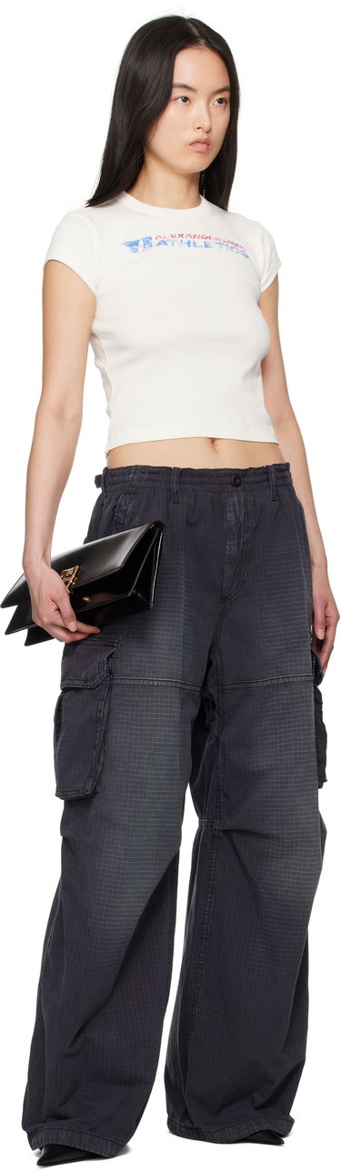Crop top Alexander Wang Alexander Wang.t Distressed Logo T-Shirt Hvid | 4CC2251824, 3