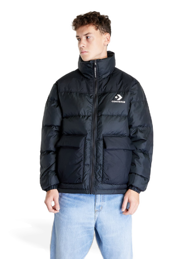 Puffer jakke Converse Winter Short Down Jacket Sort | 10023755-A03